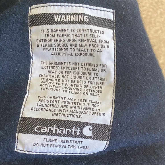 Carhartt Men's Navy Fire Retardant Hooded Jacket - Picture 7 of 9